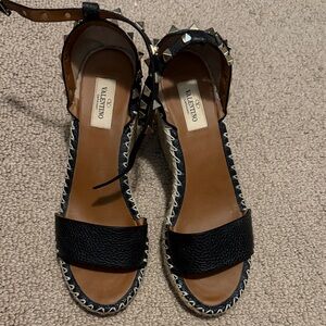 Valentino Black Espadrille Sandals